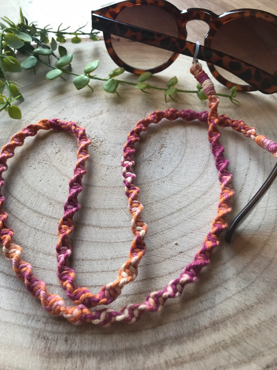 Ombré Gradient Macrame Sunglasses Chain, Boho Fashion Accessories, Eco Friendly Gifts For Her, Glasses Hanging Cord, Eyeglass Cord