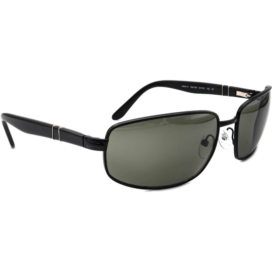 Persol Polarized Sunglasses 2369-S 594/58 Black Rectangular Italy 61 Mm