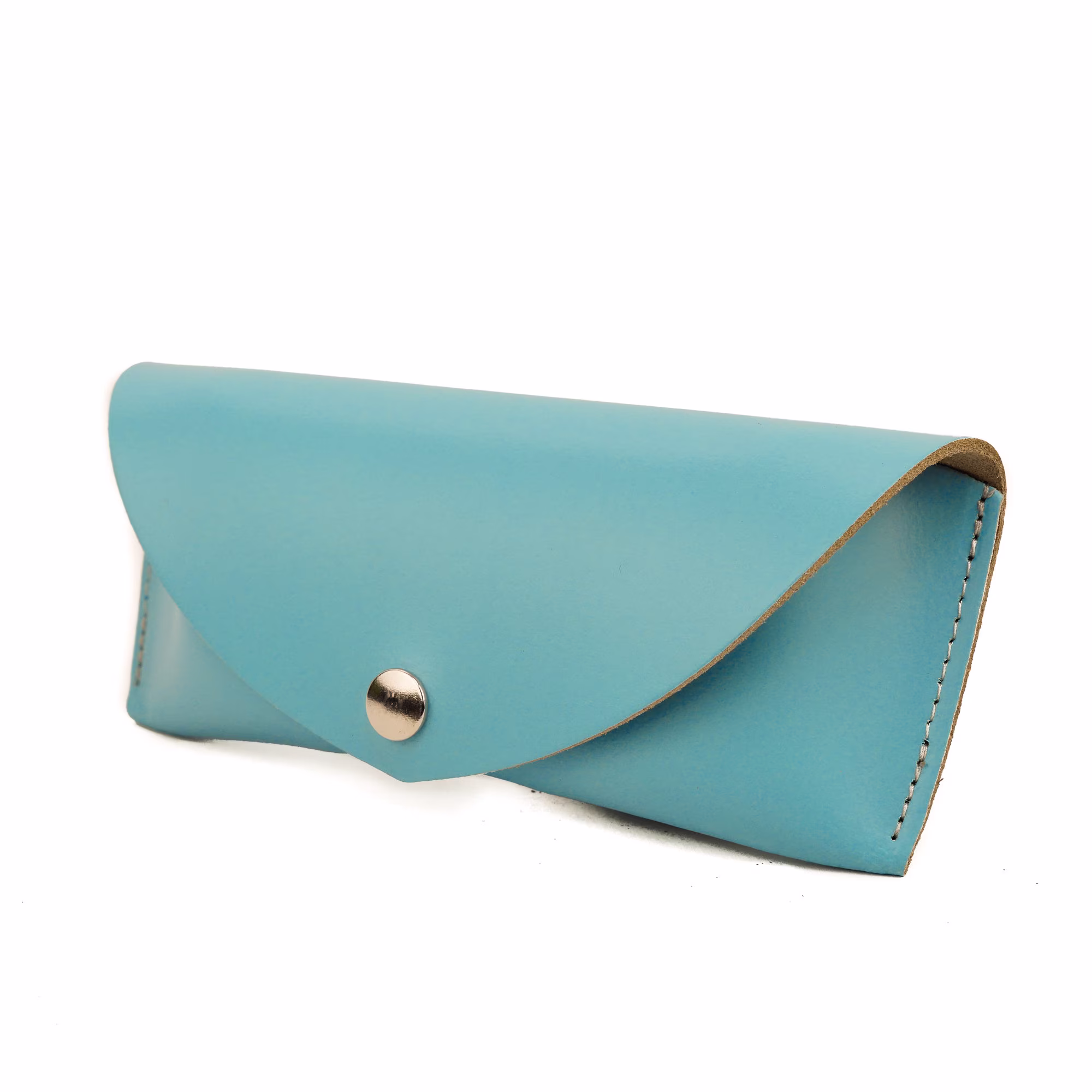 Light Blue Sunglasses Case // Skyblue Leather Glasses Chroma