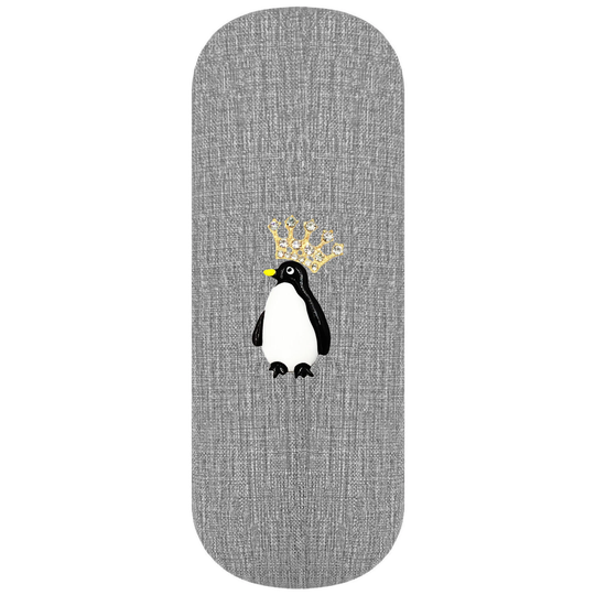 Emperor Penguin Hard Glasses Case. Gentoo Bird Lover Spectacle Gold Crown Reading Eyeglasses Arctic Animal Birthday Gift