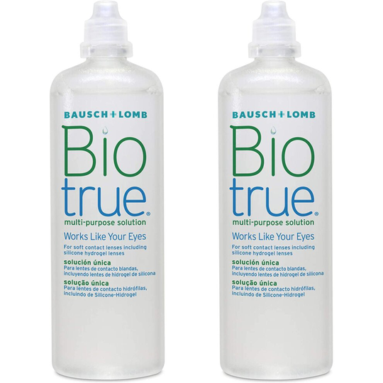 Biotrue Multi-Purpose Contact Lens Solution, 2x 300ml - Cushions and Rehydrates Soft Contact Lenses for Comfortable Wear - Condition, Clean,