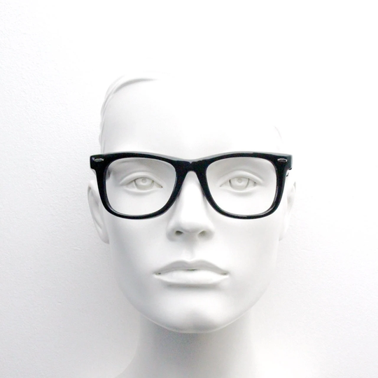 80S Vintage Wayfarer Design Glasses. All Time Classic Black Gloss Optical Frames. 60S, 50S Style Prescription Eyeglasses. Rx Spectacles