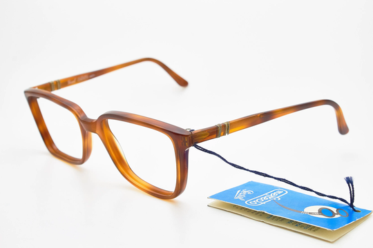Vintage Man Glasses Persol Ratti 93137 52-18 Italy Square Acetat Brown Frame Eyewear Classic Fashion