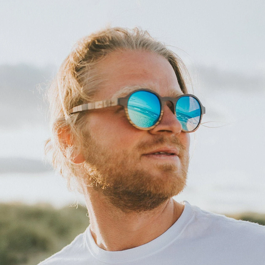 Lagos | Walnut Wooden Polarized Sunglasses For Men Or Women Circular Shape Wood Optical Frames UK Design