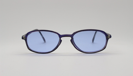 90S Vintage Vibrant Blue Sunglasses. Nos Slim Minimal Indigo Oval Frame With Sky Lenses. Bnwt. 2000S. 00S Rave