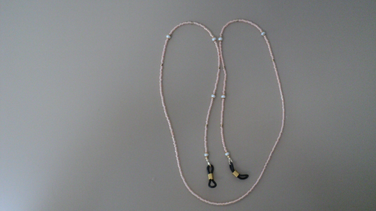 Pretty Peach Seed Bead, White Pearl & Gold Adjustable 30