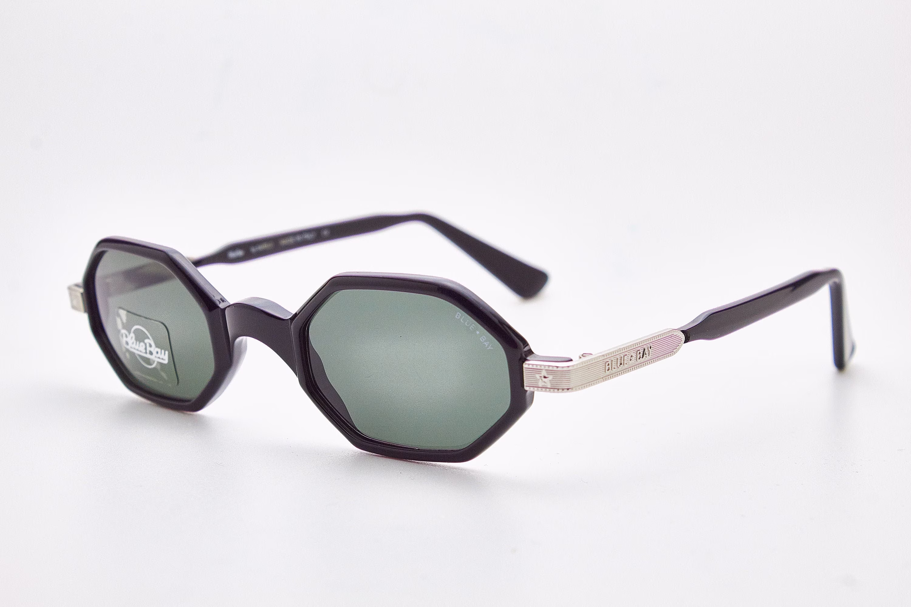 Vintage Sunglasses - Blue Bay Central Park 807 Steampunk Frame Occhiali Round Classis Eyewear Plastic