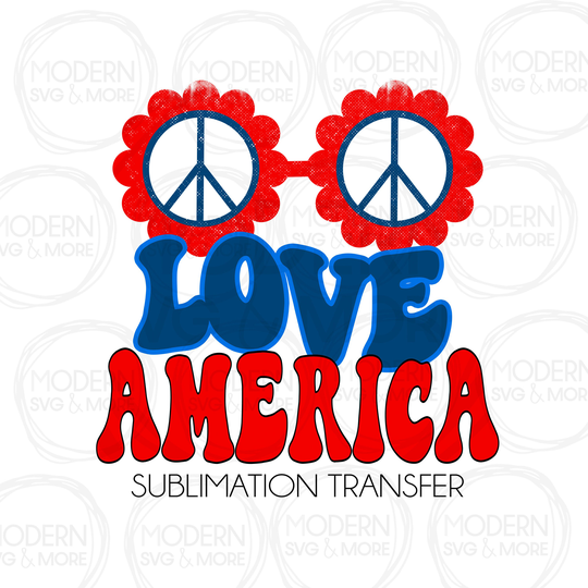 Peace Love America Sunglasses, 4Th Of July Sublimation Transfer, Ready To Press, Sub Transfer