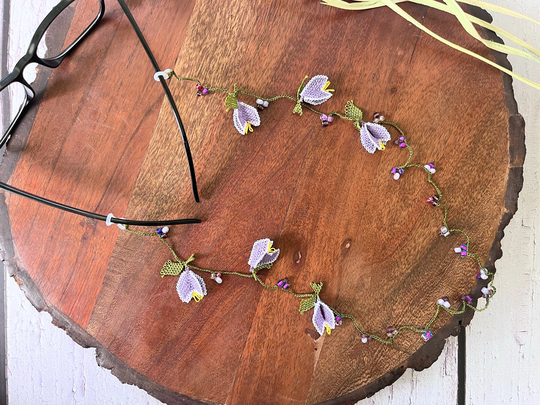 Purple Flowers Glasses Chain/Eyeglass Lanyard Accessories Sunglasses Eyeglasses Holder Necklace Eye Glass
