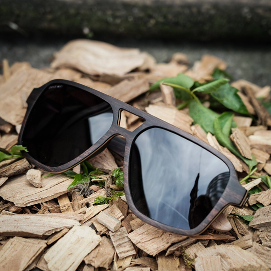 Ebony Wood Aviator Style Sunglasses, Wooden Sunglasses By Paul Ven, Personalised Gift, Engraved