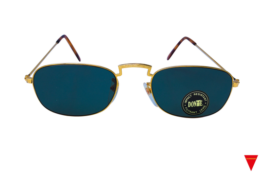 80's Thin Frame Oval Aviator Sunglasses, Gold Metal Frame, Unworn Original Vintage Pilot Glasses