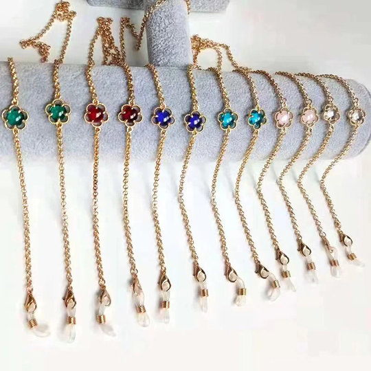 Hollow Flower Glasses Chain/Glass Diamond/Metal Chain Sunglasses Chain/Glasses Lanyard/Face Mask Anti-Lost Lanyard/Gold