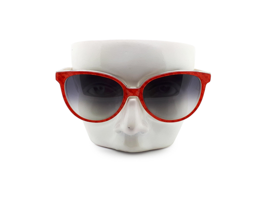 Vintage Gherardini Rosso G/12 80S Red Sunglasses // 1980S Designer Cat Eye