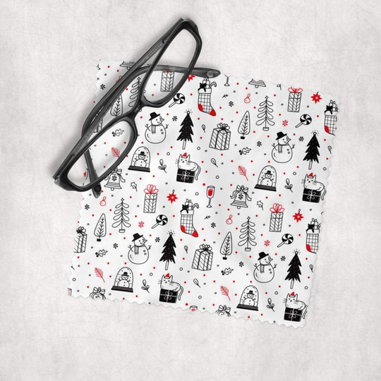 Christmas Cats - Microfiber Lens Cleaning Cloth For Eyeglasses, Cameras, Smartphones & All Screens