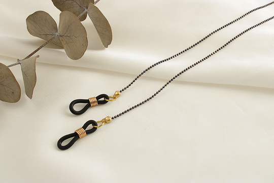 Blue & Gold, Glasses Chain, Gold Sunglasses Holder, Brass