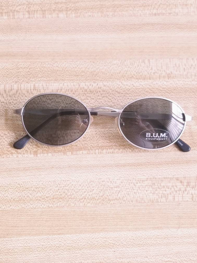 B.u.m Equipment Vintage Sunglasses 1980S Frame Hong Kong. Color Silver.dimensions Are 50x21x140