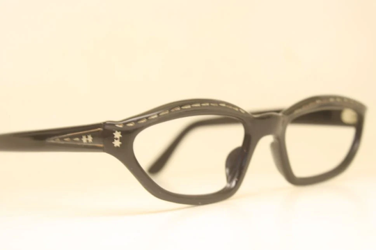 Black Unused Cat Eye Eyeglasses Vintage Eyewear