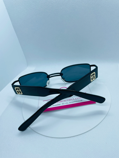 Black-Gold Square Sunglasses For Women, Y2K Sunglasses, Cool Festivals Raves Party 90S 00S Trendy Retro