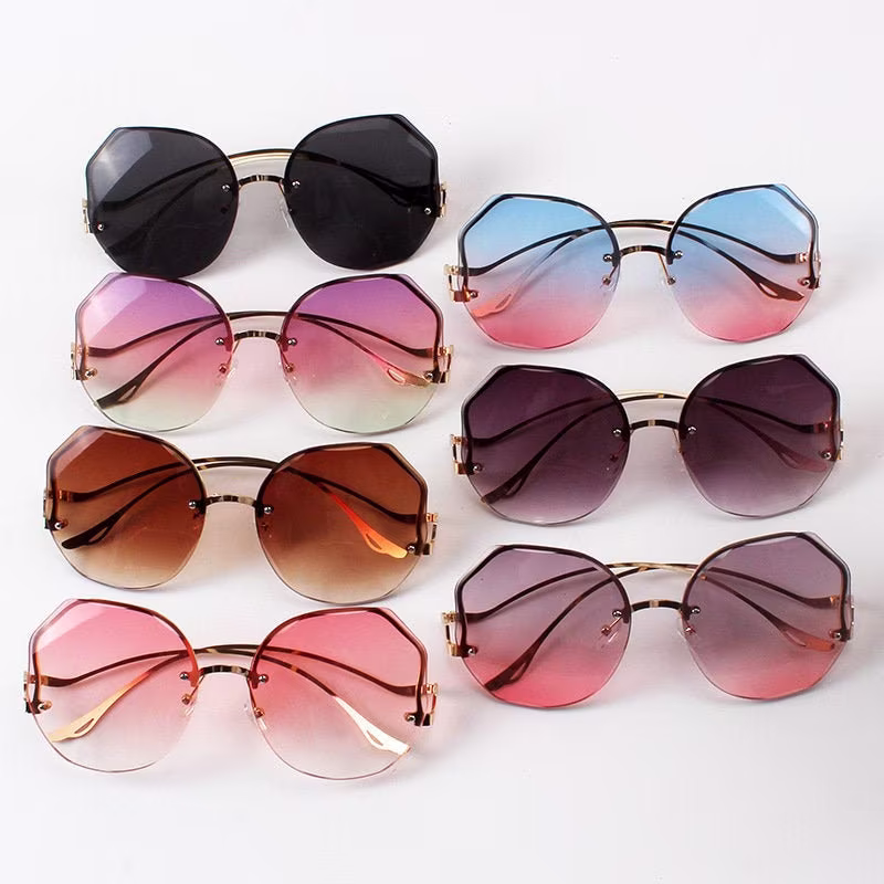 2022 Women Sunglasses High-Quality Polygonal Rimless New Style