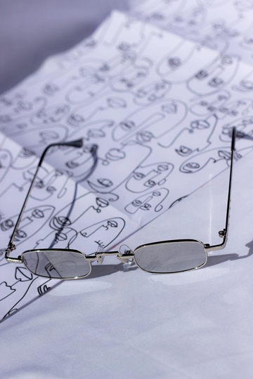 Mirror Mini Rectangle Retro Sunglasses