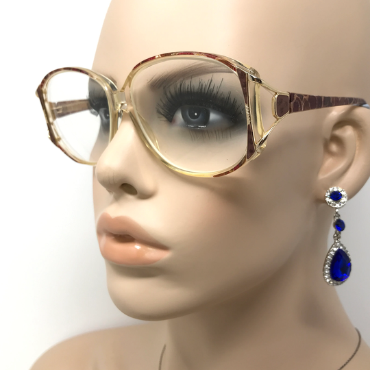 Vintage Vision Express Eyeglasses Glasses Frame Brown Clear Square Used Eyeglass Frames Retro