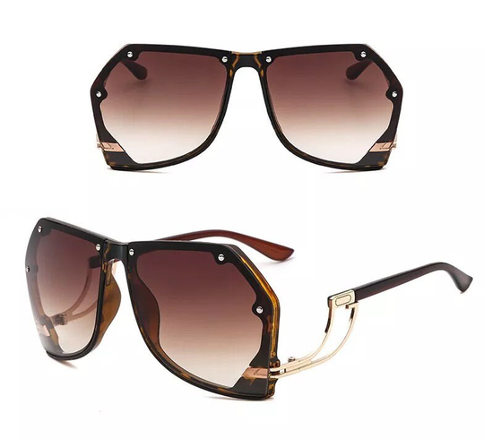 2021 Oversized Women Brown Trendy Sunglasses