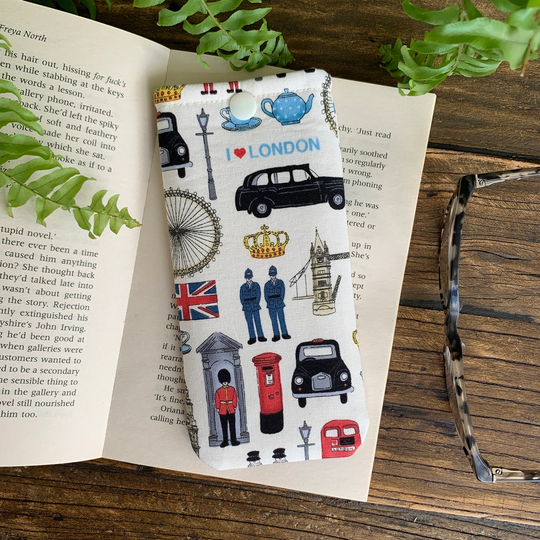 I Love London Fabric Glasses Case Union Jack Spectacles Snap Pouch
