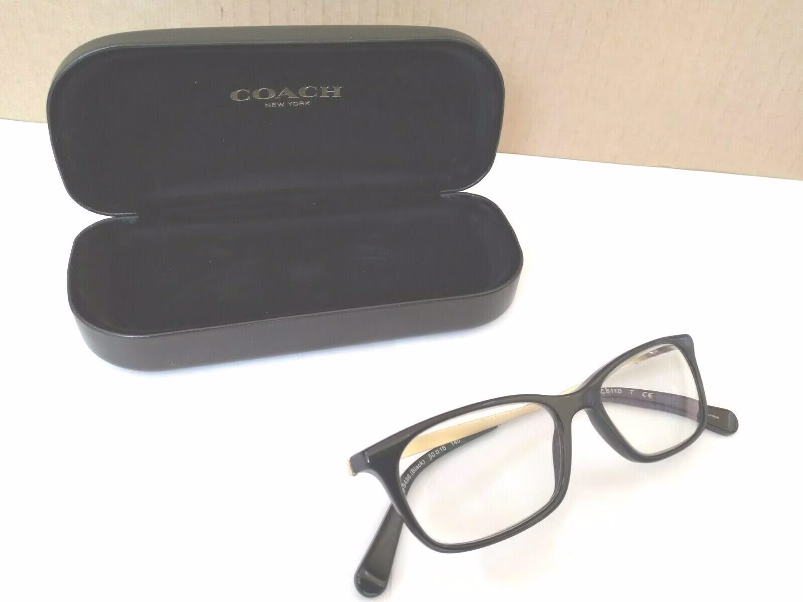 Coach Women's Eyeglasses Hc6110 Hc/6110 5486 Black/Gold 50-16 140 With Case