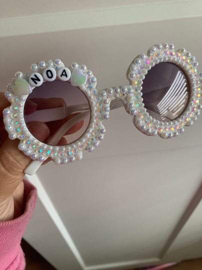 White Flower Girl Kids Personalised Sunglasses