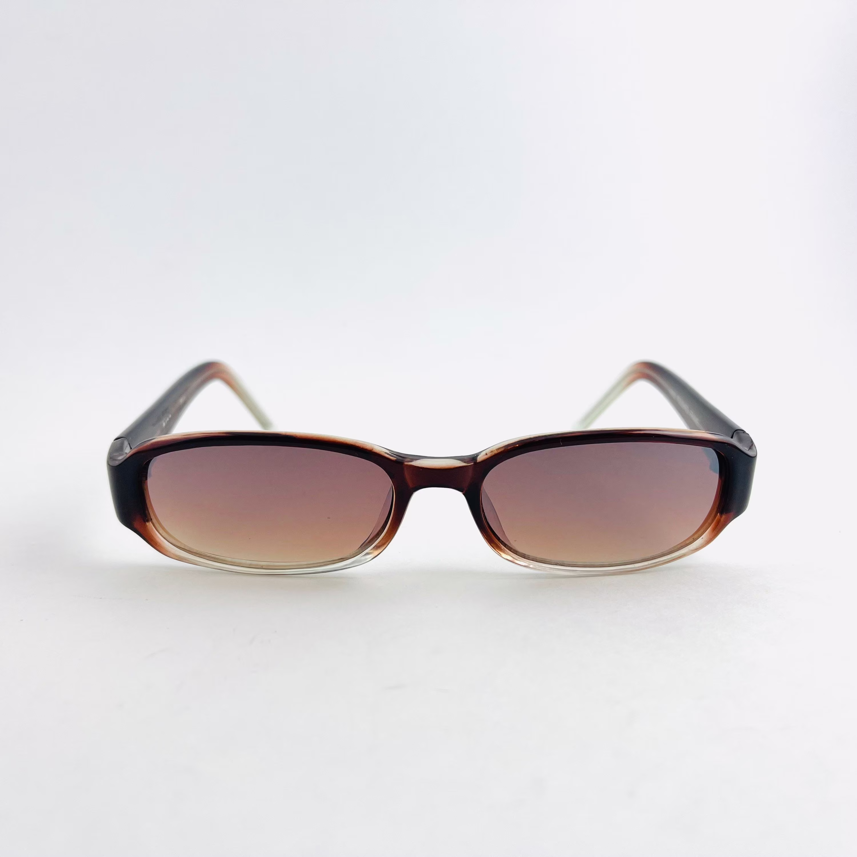 Y2K Rectangle Transparent Brown Sunglasses | Slim Sunglasses