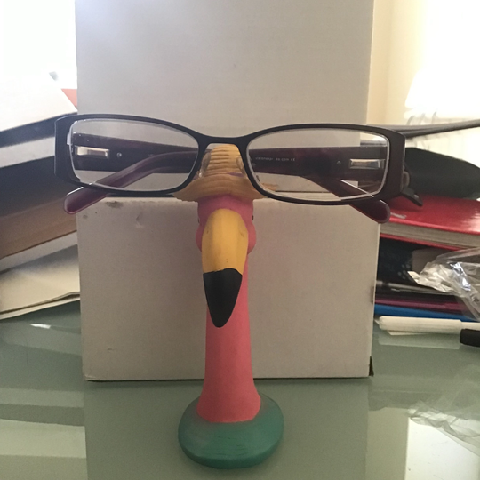 straw Hat Flamingo Eye Glass Holder