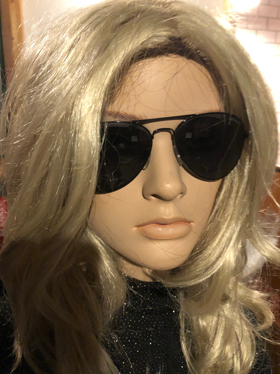 Retro 1980S Espirit Aviator Style Black Metal Sunglasses With Grey Green Tinted Lenses. Fashion Shoot Retro Lover