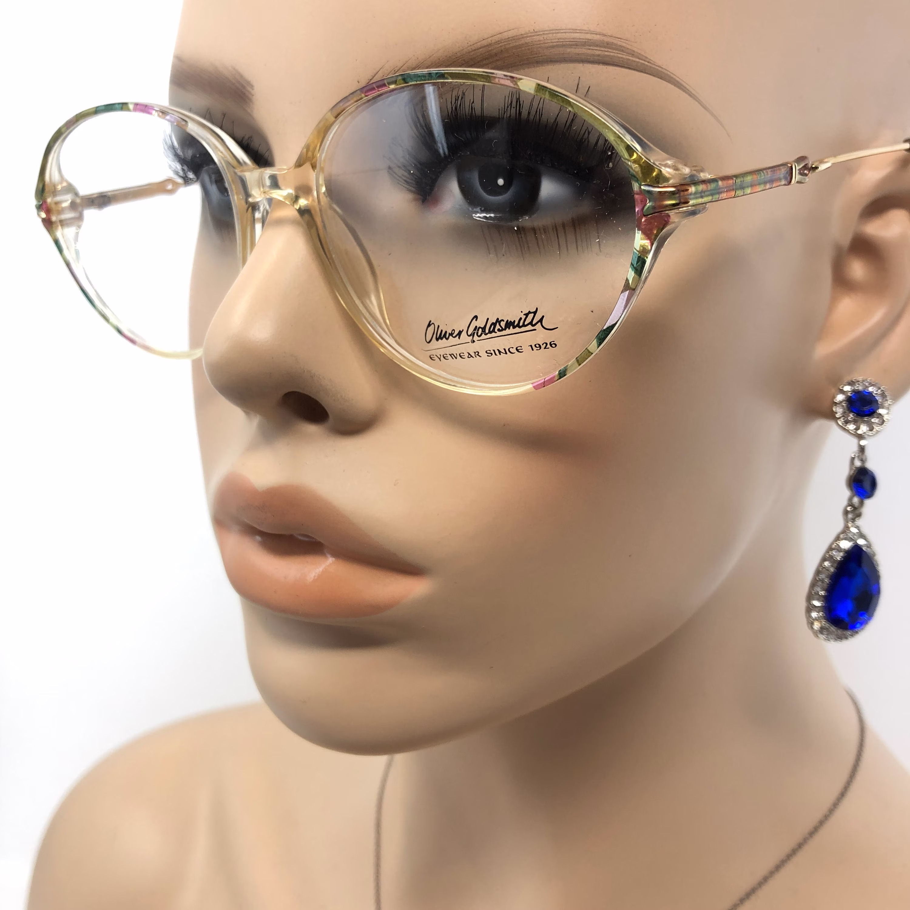 Vintage Oval Eyeglasses Oliver Goldsmith Og 185 Glasses Frame Pink Clear Used Eyeglass Frames Retro