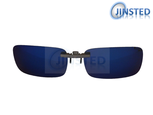 Blue Mirrored Reflective Clip On Sunglasses Uv400 Protection Acp029