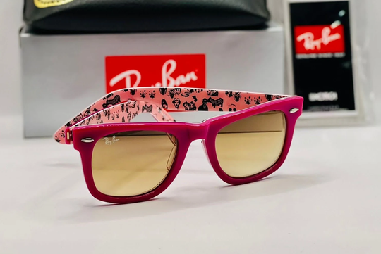 Ray-Ban Pink Multi Art Sunglasses Rb2140 Original Wayfarer Vintage Eyewear, Gift For Her, Christmas
