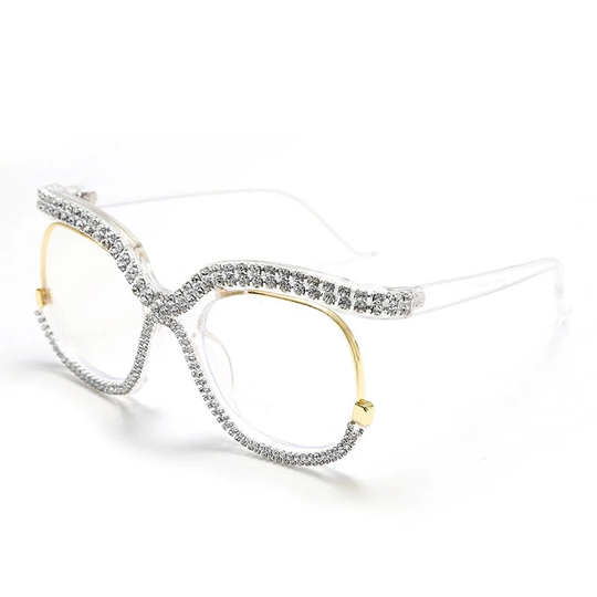 Anti Blue Light Glasses | Rhinestone Trimmed Oversized Eyewear