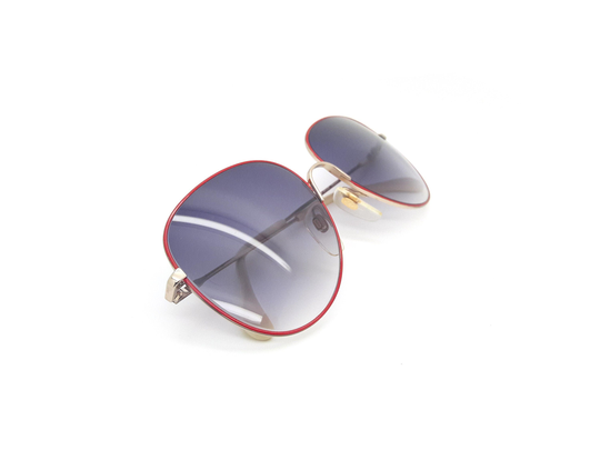 Metzler 0828 Red Vintage Aviator Sunglasses // Aviators 1970S New Old Stock