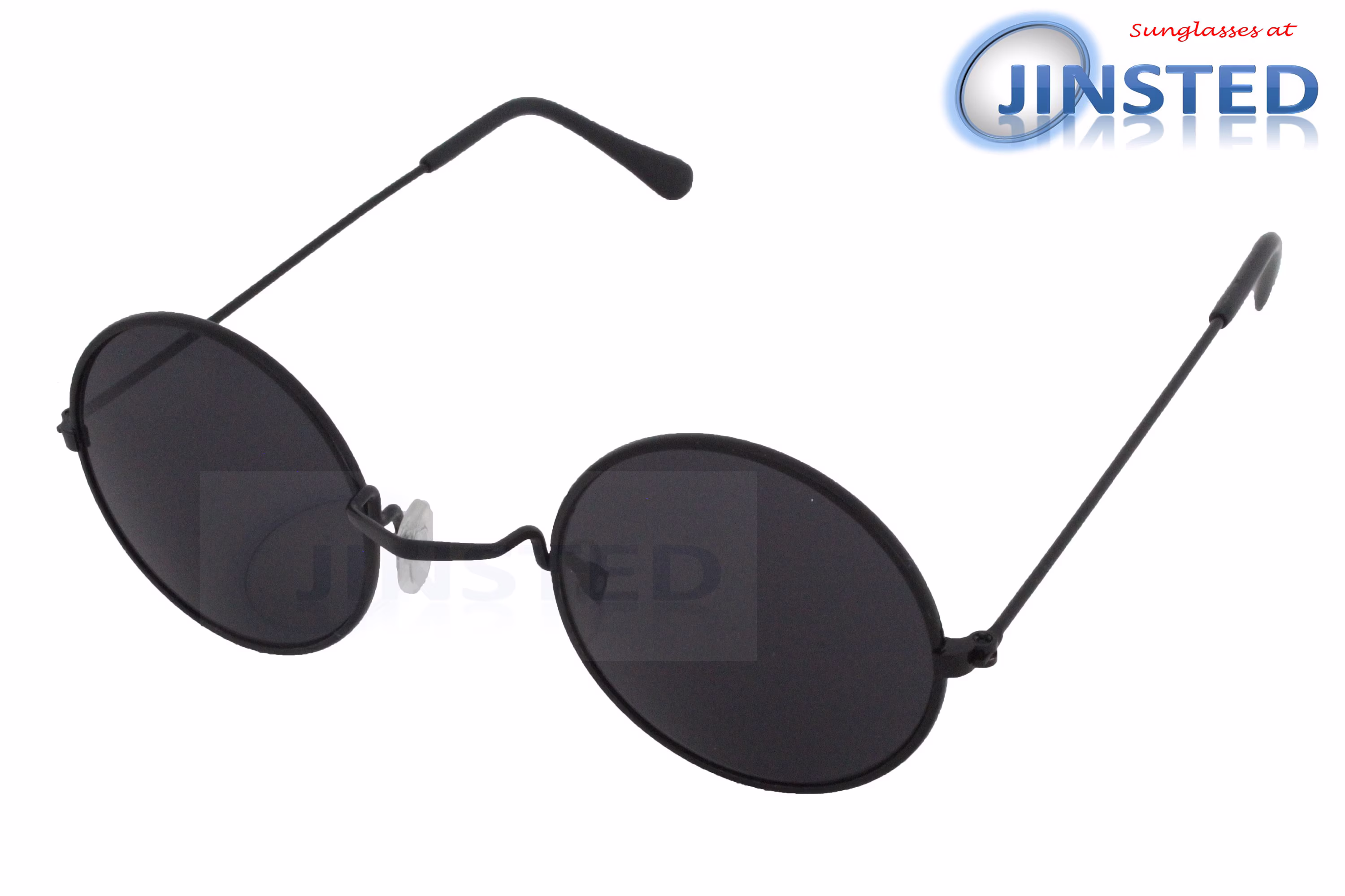 Black Teashades Sunglasses With Round Frame Uv400 Protection Sp009