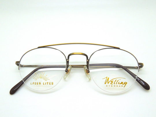 Vintage Laser Lites By Welling Round Style Aviator Glasses in Antique Gold Colour - Never Used