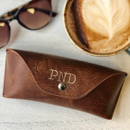 Personalised Brown Glasses Case