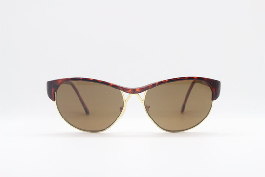 90S Vintage Cat Eye Sunglasses. Tortoise Half Frame Angular 50S Design Cateye. Rockabilly Nos Cateyes
