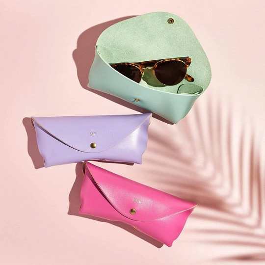 Personalised Leather Glasses Case |Handcrafted For Women's Sunglasses, Reading Glasses, Shades | Mother's Day Gift