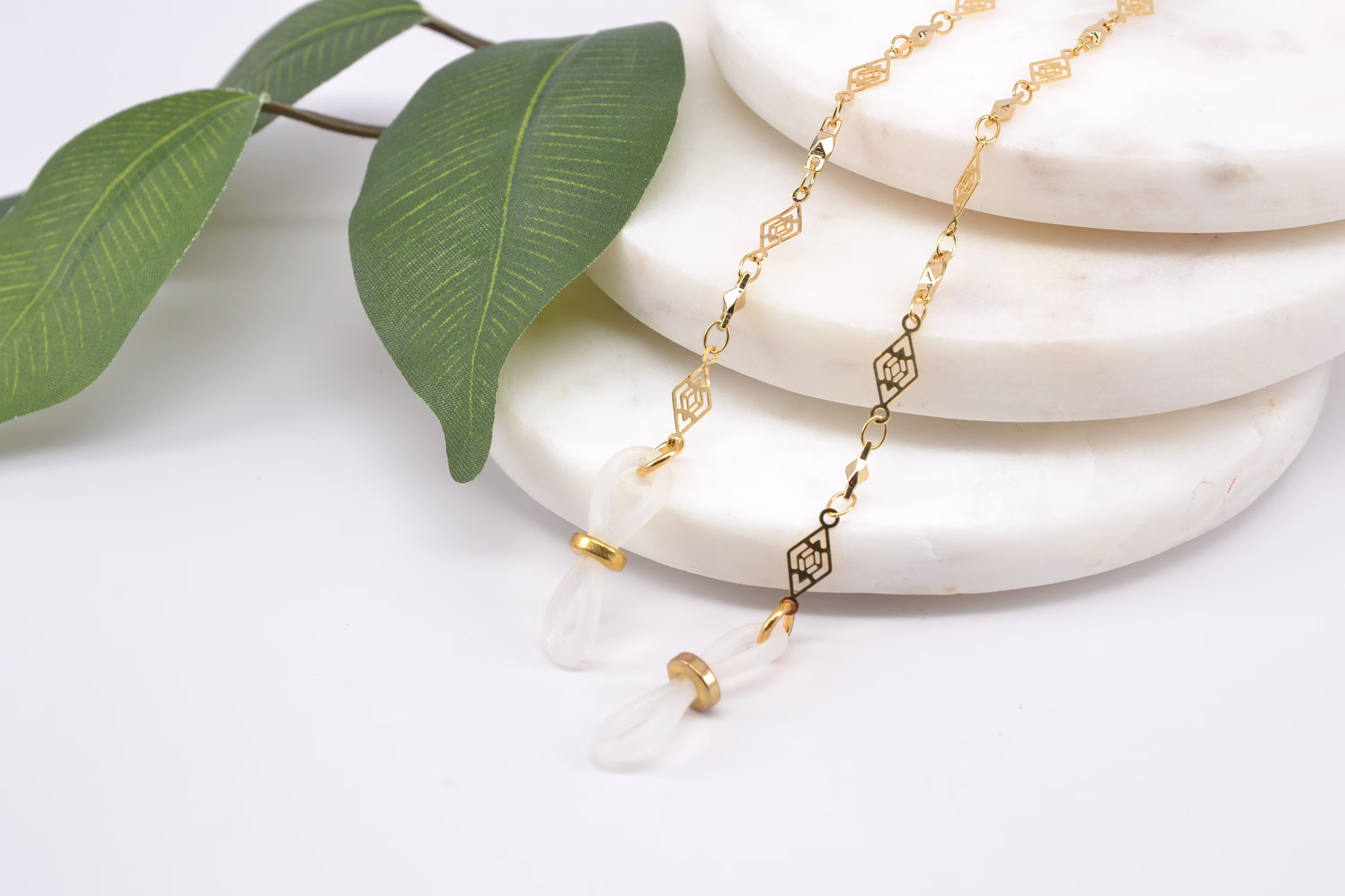 Delicate Art Deco Style Gold Eyeglasses Chain - Eye Glass Reading Glasses Gold Leash Holder