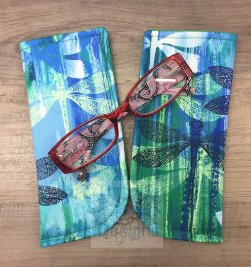 Water Color Dragonflies Dragonfly Padded Eye Glass Case Sleeve Mom Grandma Sister Aunt