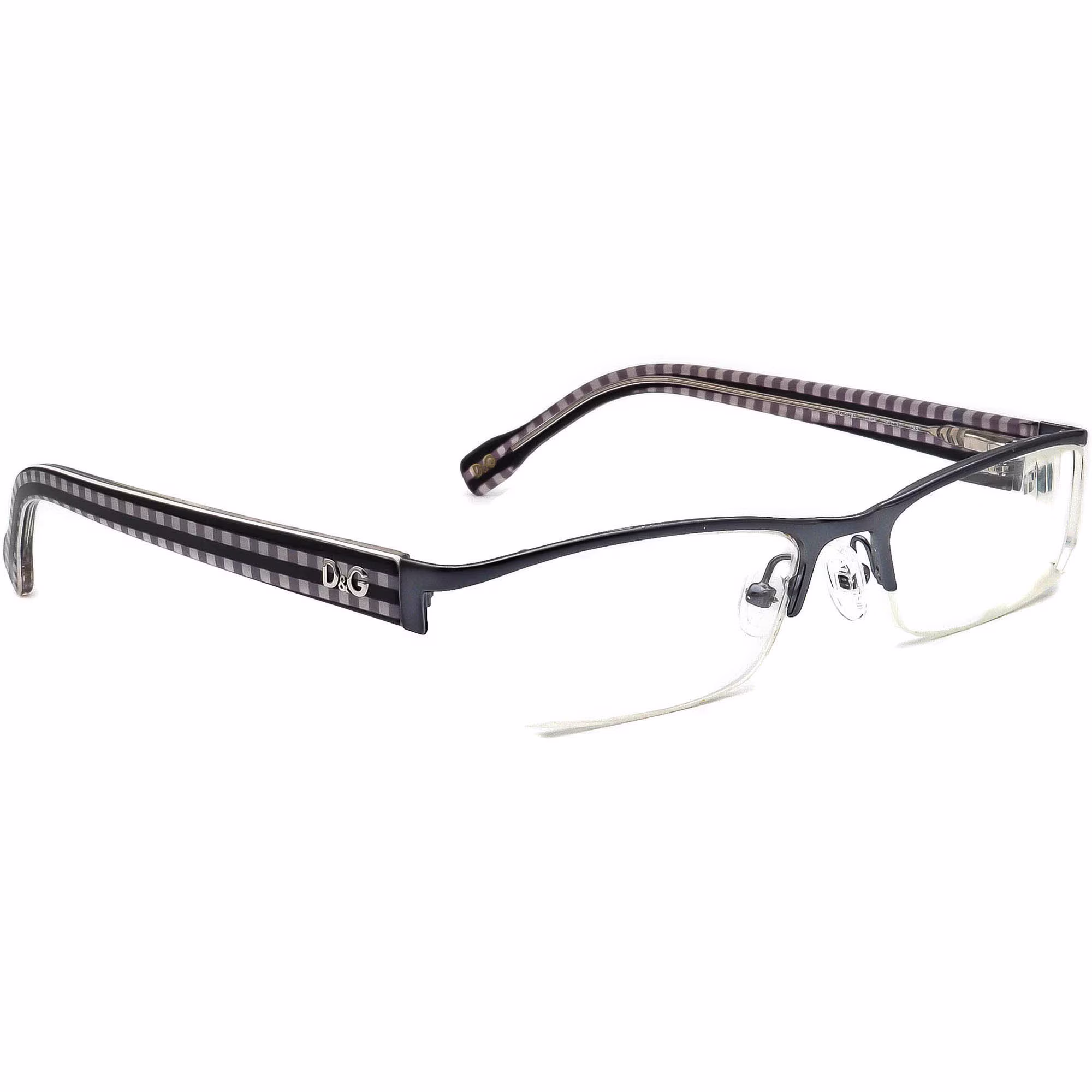 Dolce Gabbana Eyeglasses D&g 5095 1064 Blue/Purple Plaid Half Rim 50[]17 135