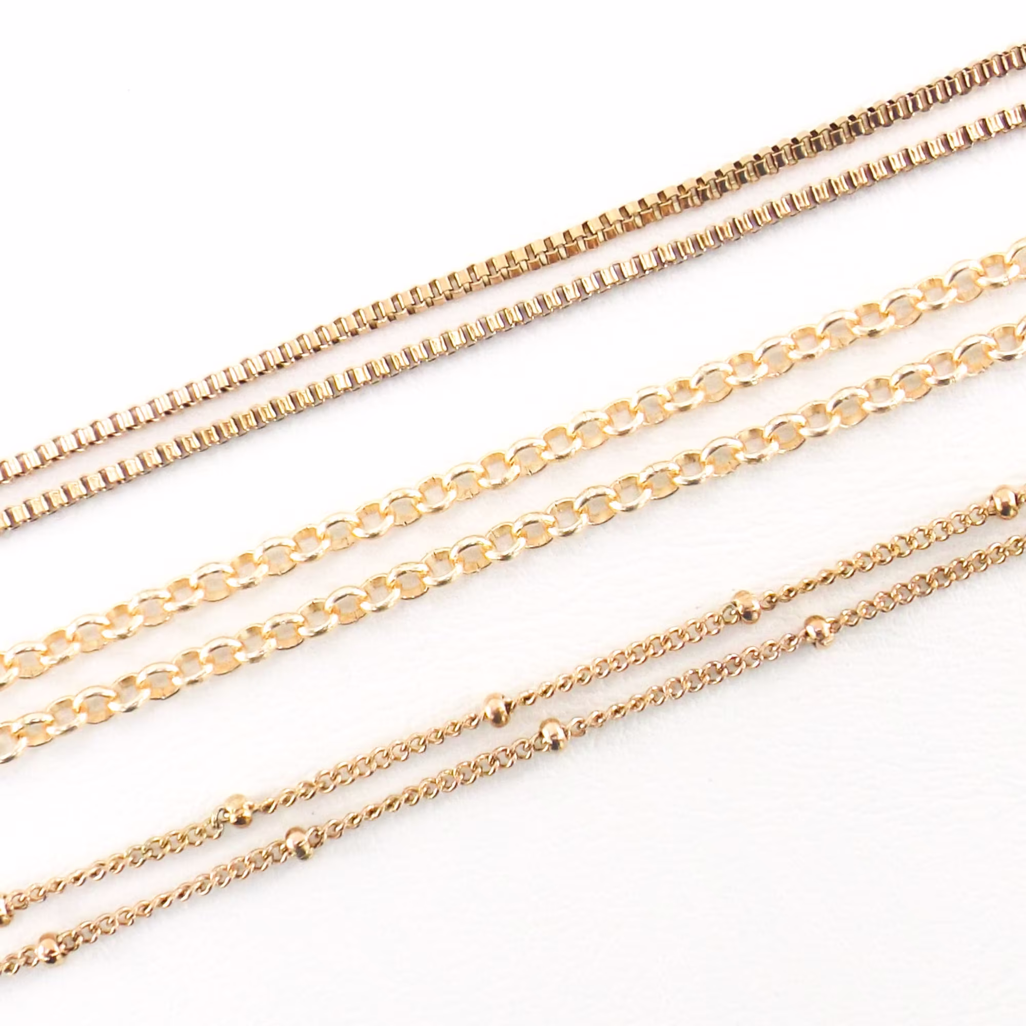 Rose Gold Eyeglass Chain Necklace For Glasses Accessories Man Woman | Metal Box Link, Circle Beaded Ball