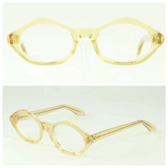 Vintage Swan Usa Clear Blonde Eyeglasses