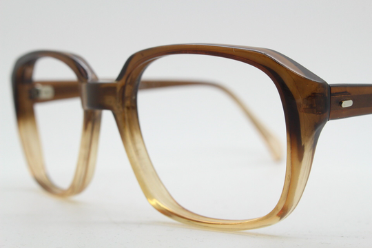 80S Vintage Square Glasses By Louis Stone Mode 7009. Mens Thick Cognac Fade Ombre Optical Frames. Prescription Eyeglasses. Rx Spectacles