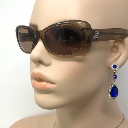 Vintage Ladies Prescription Sunglasses Frames Clear Brown Oval Used Sun Shades Glasses Frame Retro