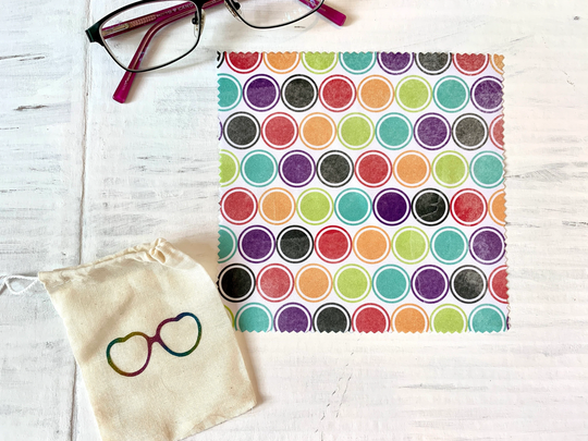 Cleaning Cloths, Set Of 2, Glasses Cleaning Cloth, Microfiber Colorful Dots, Gift For Friend, Cloth Kids